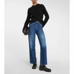 Frame High-rise Wide-leg Cropped Jeans