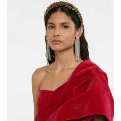 Jennifer Behr Ember Embellished Velvet Headband