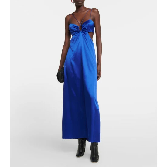 Frame Cutout Silk-blend Maxi Dress 1 Frame Cutout Silk-blend Maxi Dress