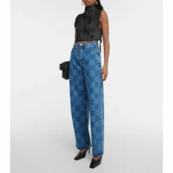 Frame Distressed High-rise Wide-leg Jeans