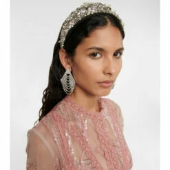 Jennifer Behr Liana Embellished Silk Headband