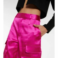 Frame High-rise Wide-leg Satin Cargo Pants -Frame Online Shop unnamed file 375