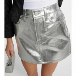 Frame Le Mini Skirt Metallic Denim Skirt 5 Frame Le Mini Skirt Metallic Denim Skirt -Frame Online Shop unnamed file 437