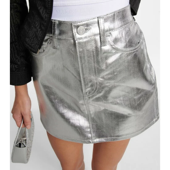 Frame Le Mini Skirt Metallic Denim Skirt 3 Frame Le Mini Skirt Metallic Denim Skirt - Image 3