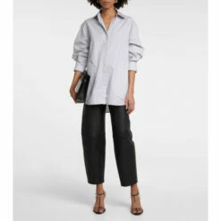 Frame High-rise Wide-leg Leather Pants