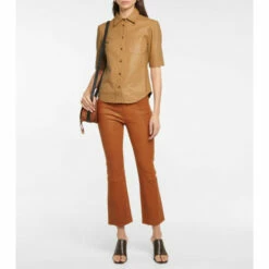 Frame Le Crop Mini Boot Leather Jeans