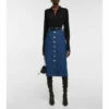 Frame Le Bardot Denim Midi Skirt